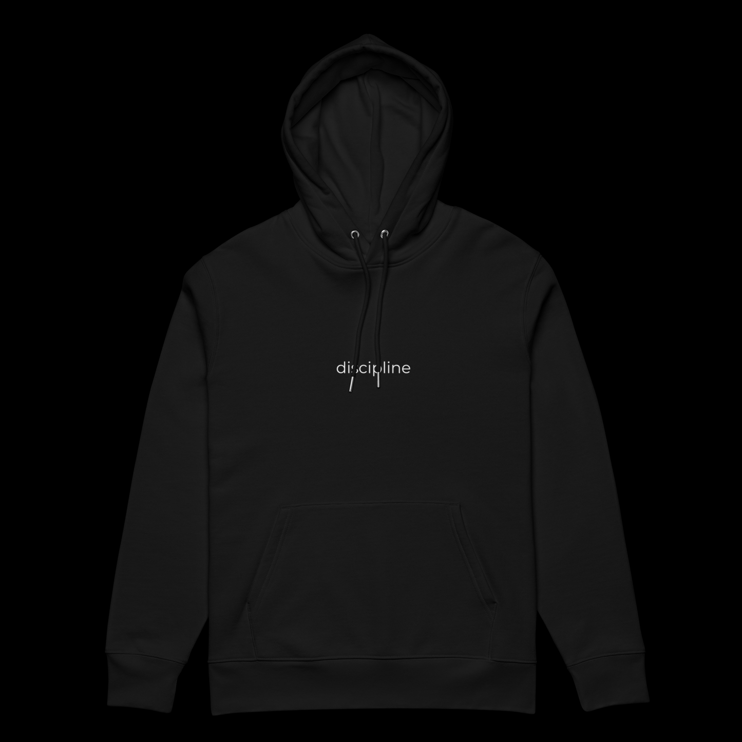 BLACK HOODIE "discipline"